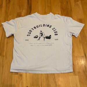 Men's BoohooMan White Graphic (Back) T-Shirt - Oversized - M